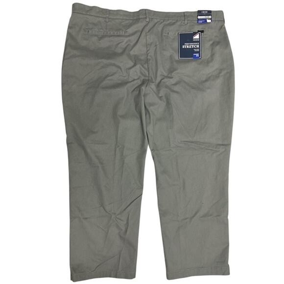 IZOD Pants 50x30 Gray Flat Front Performance Stretch Non-Iron Wicking Sportflex - Picture 3 of 5